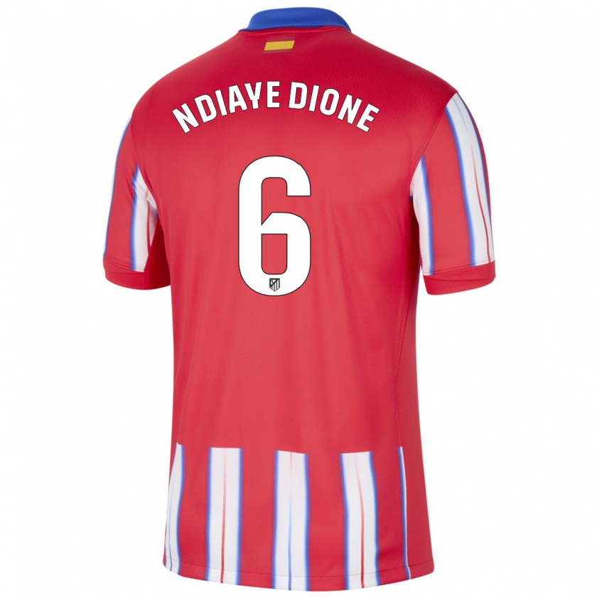 Kandiny Heren Assane Ndiaye Dione #6 Rood Wit Blauw Thuisshirt Thuistenue 2024/25 T-Shirt