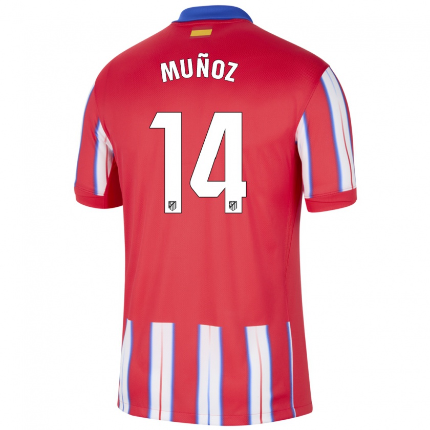 Kandiny Heren David Muñoz #14 Rood Wit Blauw Thuisshirt Thuistenue 2024/25 T-Shirt