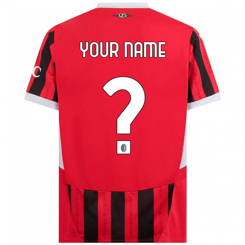 Kandiny Uomo Maglia Il Tuo Nome #0 Rosso Nero Kit Gara Home 2024/25 Maglietta