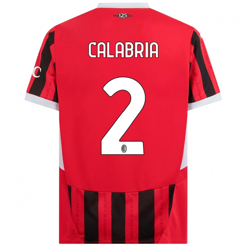 Kandiny Herren Davide Calabria #2 Rot Schwarz Heimtrikot Trikot 2024/25 T-Shirt Österreich