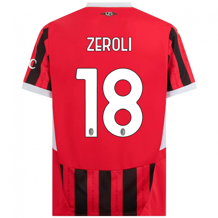 Kandiny Uomo Maglia Kevin Zeroli #18 Rosso Nero Kit Gara Home 2024/25 Maglietta