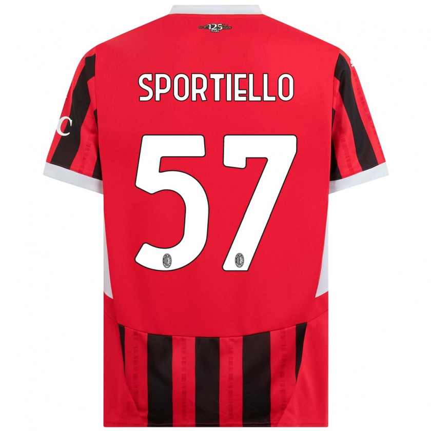 Kandiny Uomo Maglia Marco Sportiello #57 Rosso Nero Kit Gara Home 2024/25 Maglietta