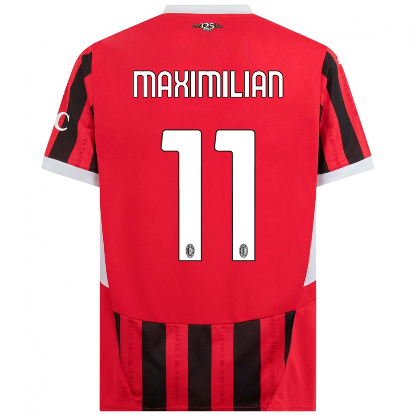 Kandiny Heren Maximilian Ibrahimović #11 Rood Zwart Thuisshirt Thuistenue 2024/25 T-Shirt