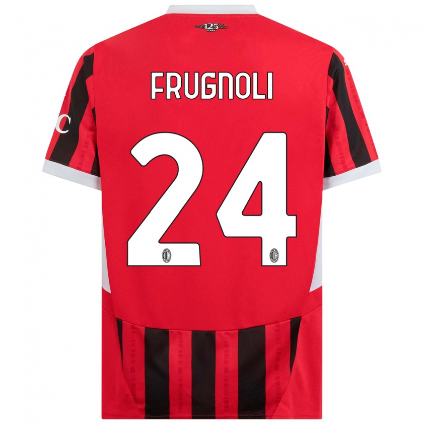 Kandiny Herren Leonardo Frugnoli #24 Rot Schwarz Heimtrikot Trikot 2024/25 T-Shirt Österreich