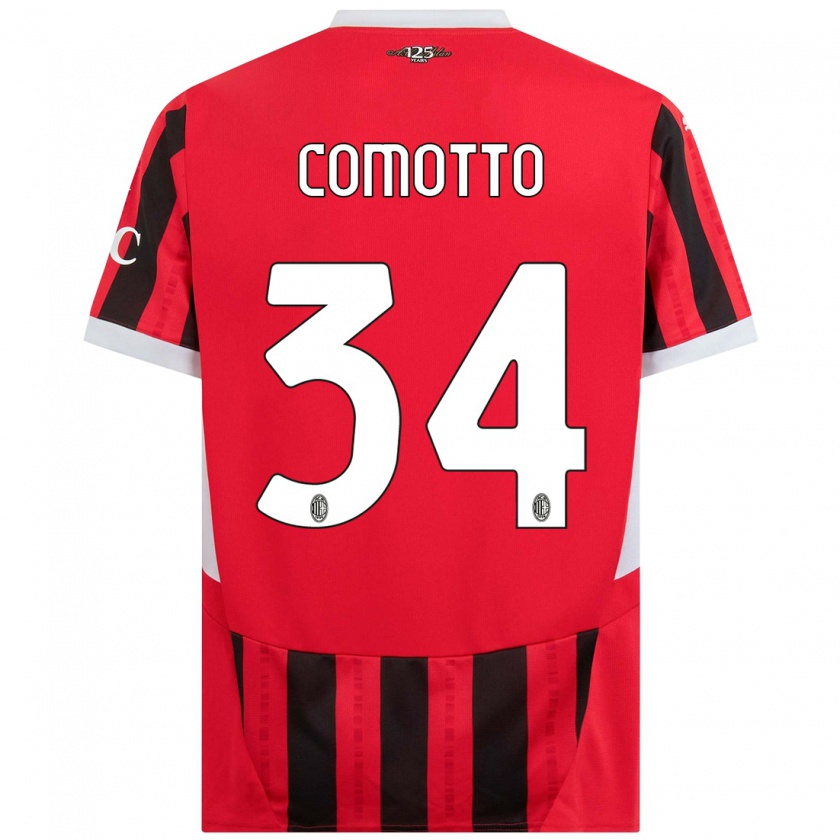 Kandiny Heren Christian Comotto #34 Rood Zwart Thuisshirt Thuistenue 2024/25 T-Shirt