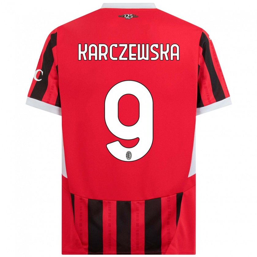 Kandiny Uomo Maglia Nikola Karczewska #9 Rosso Nero Kit Gara Home 2024/25 Maglietta