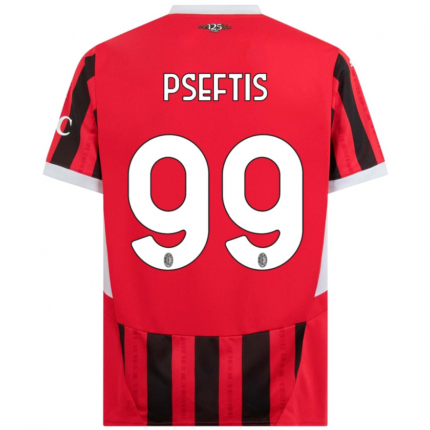 Kandiny Heren Fotios Pseftis #99 Rood Zwart Thuisshirt Thuistenue 2024/25 T-Shirt