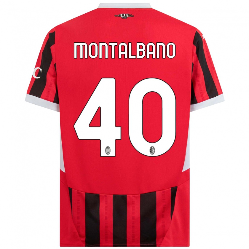 Kandiny Heren Nicolo Montalbano #40 Rood Zwart Thuisshirt Thuistenue 2024/25 T-Shirt