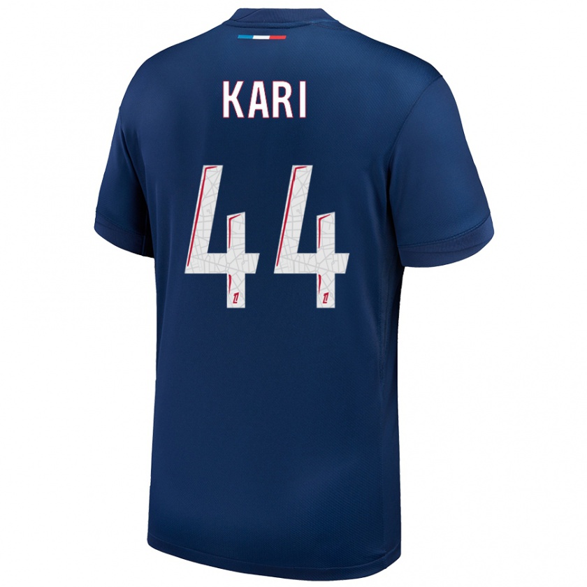 Kandiny Uomo Maglia Ayman Kari #44 Blu Navy Bianco Kit Gara Home 2024/25 Maglietta