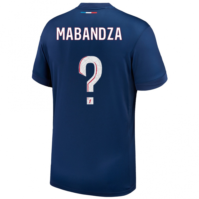 Kandiny Hombre Camiseta Emeryc Mabandza Batantou #0 Azul Marino Blanco 1ª Equipación 2024/25 La Camisa México