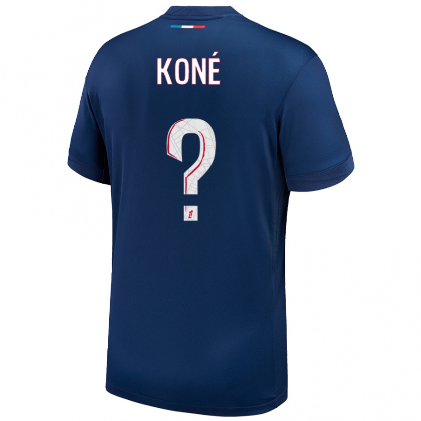 Kandiny Hombre Camiseta Zanga Koné #0 Azul Marino Blanco 1ª Equipación 2024/25 La Camisa México