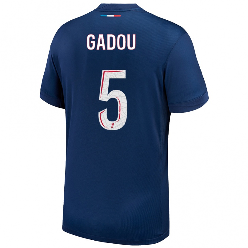 KandinyメンズJoane Gadou#5ネイビーブルー ホワイトホームシャツ2024/25ジャージーユニフォーム