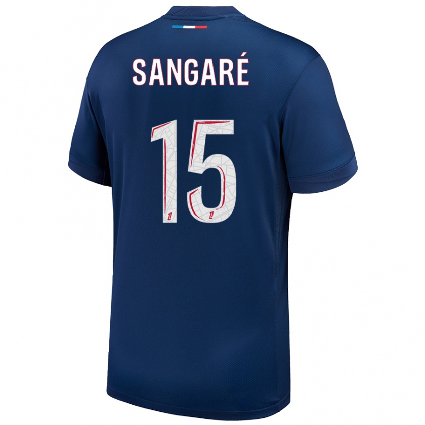 Kandiny Uomo Maglia Mahamadou Sangaré #15 Blu Navy Bianco Kit Gara Home 2024/25 Maglietta