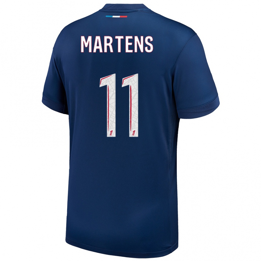 Kandiny Uomo Maglia Lieke Martens #11 Blu Navy Bianco Kit Gara Home 2024/25 Maglietta