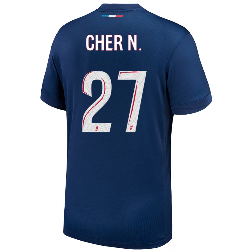 Kandiny Uomo Maglia Cher Ndour #27 Blu Navy Bianco Kit Gara Home 2024/25 Maglietta