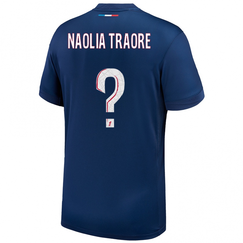 Kandiny Uomo Maglia Naolia Traore #0 Blu Navy Bianco Kit Gara Home 2024/25 Maglietta