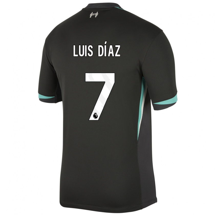 Kandiny Hombre Camiseta Luis Díaz #7 Negro Antracita Blanco 2ª Equipación 2024/25 La Camisa