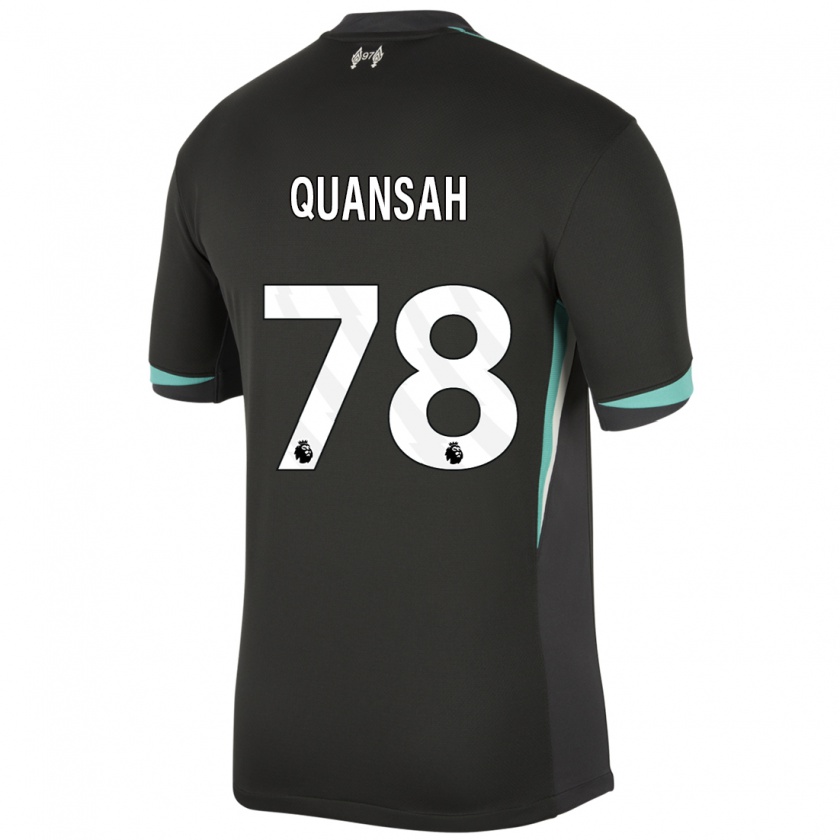 Kandiny Heren Jarell Quansah #78 Zwart Antraciet Wit Uitshirt Uittenue 2024/25 T-Shirt België