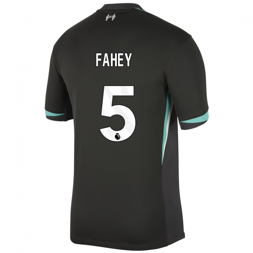 Kandiny Hombre Camiseta Niamh Fahey #5 Negro Antracita Blanco 2ª Equipación 2024/25 La Camisa