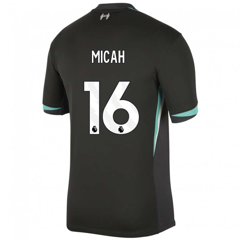 Kandiny Hombre Camiseta Teagan Micah #16 Negro Antracita Blanco 2ª Equipación 2024/25 La Camisa