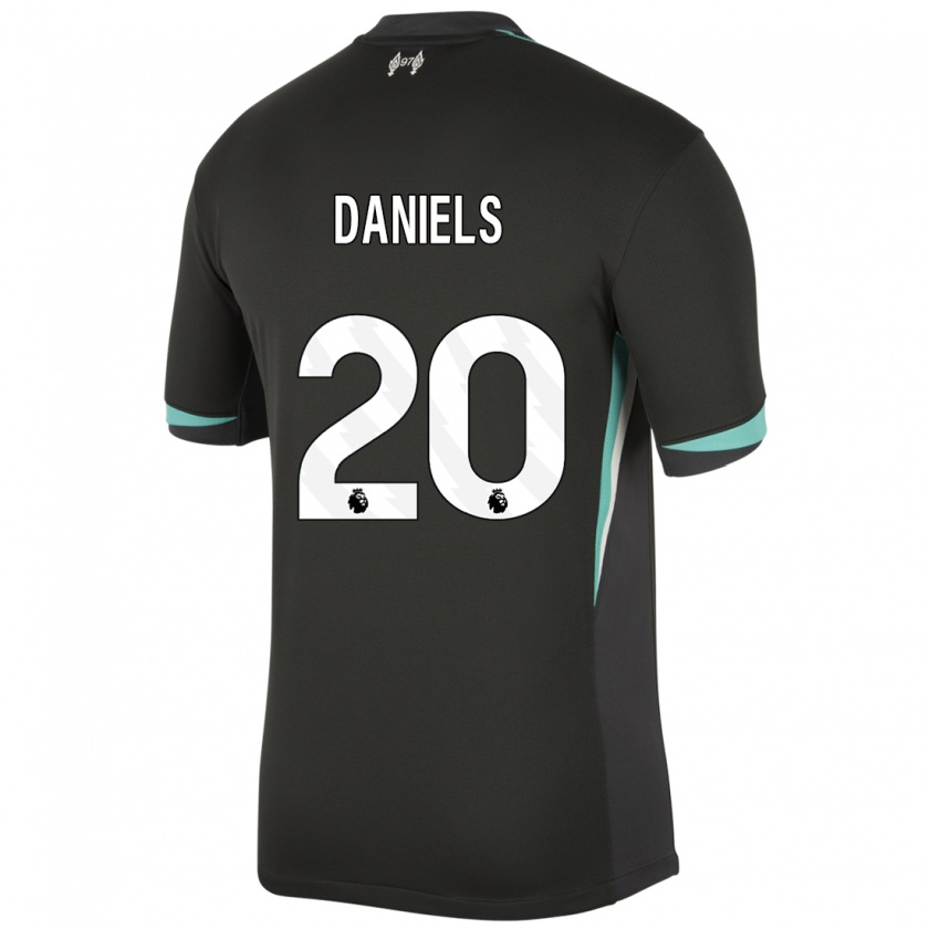 Kandiny Herren Yana Daniëls #20 Schwarz Anthrazitweiß Auswärtstrikot Trikot 2024/25 T-Shirt Österreich