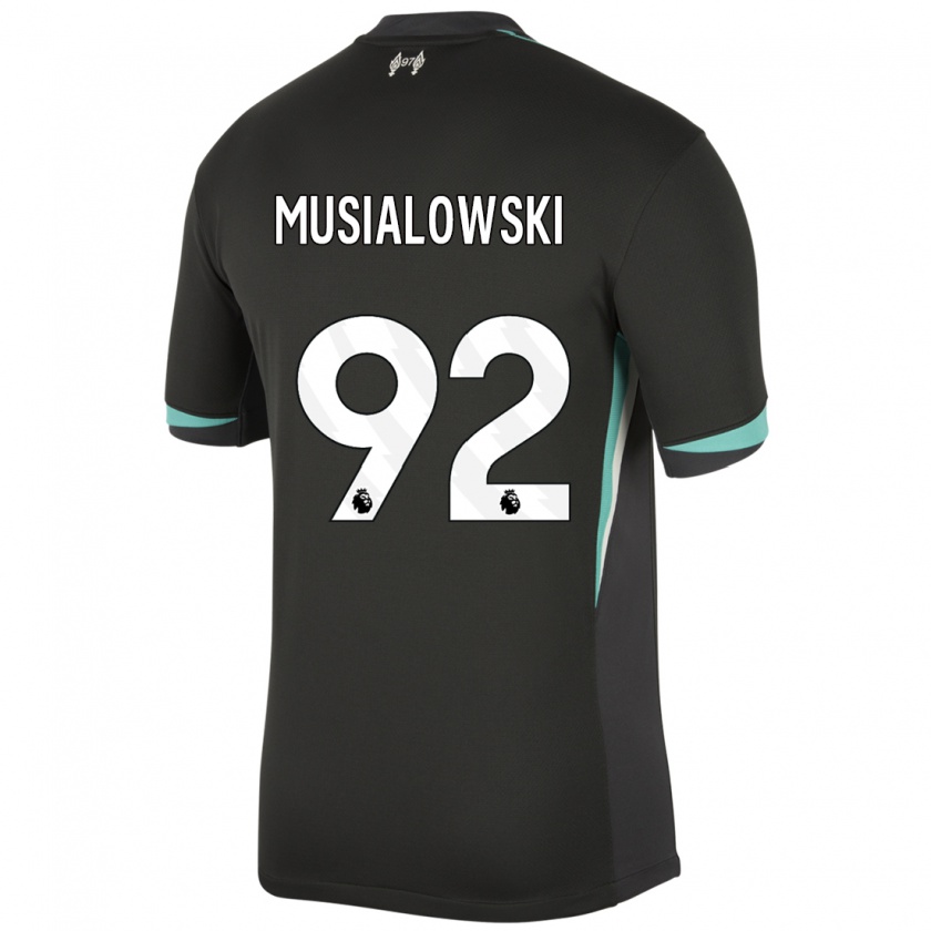 Kandiny Uomo Maglia Mateusz Musialowski #92 Nero Antracite Bianco Kit Gara Away 2024/25 Maglietta