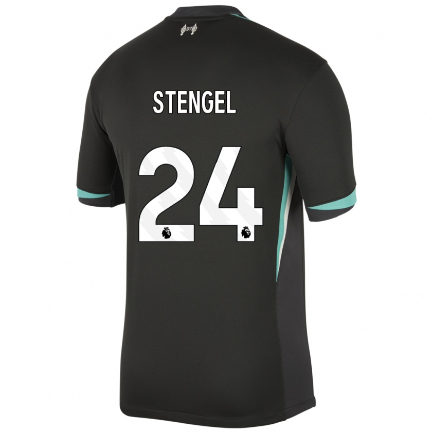 Kandiny Hombre Camiseta Katie Stengel #24 Negro Antracita Blanco 2ª Equipación 2024/25 La Camisa