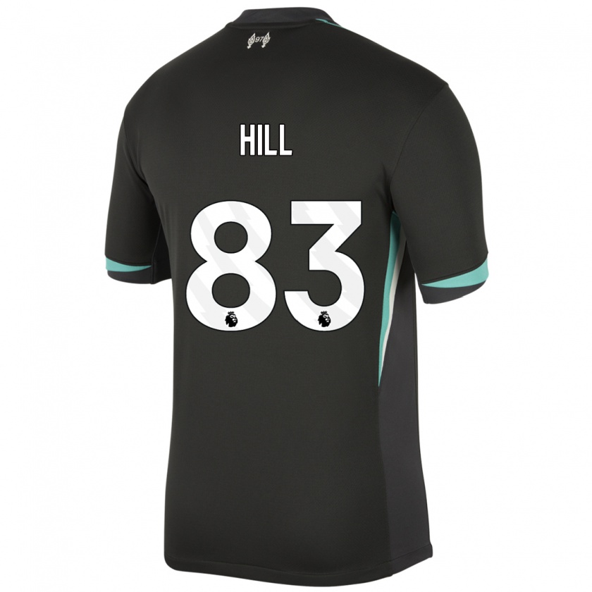 Kandiny Hombre Camiseta Thomas Hill #83 Negro Antracita Blanco 2ª Equipación 2024/25 La Camisa