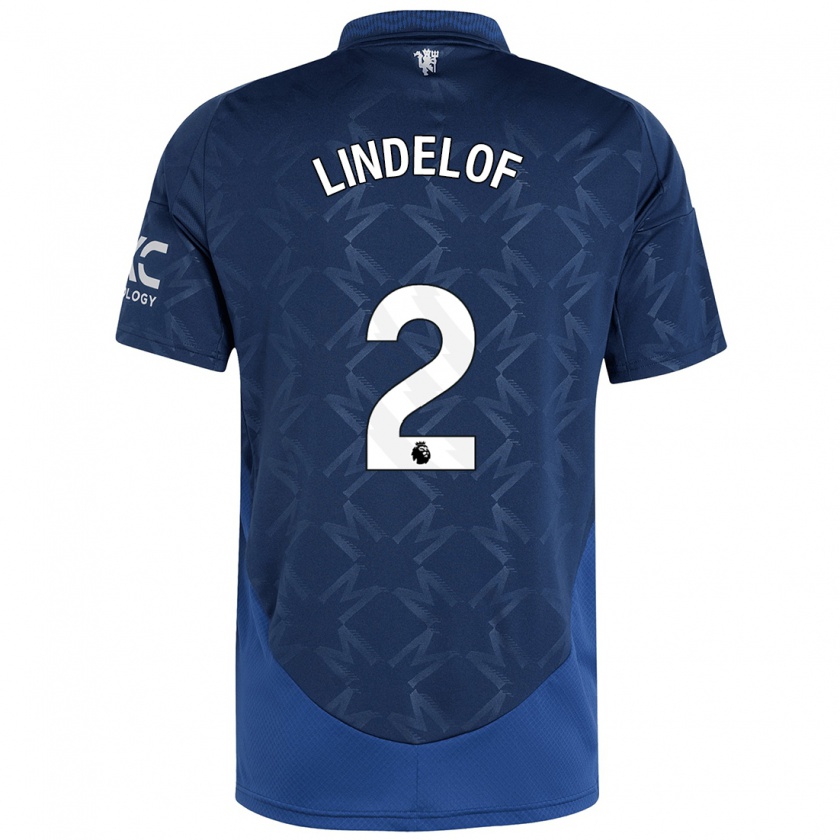 Kandiny Hombre Camiseta Victor Lindelöf #2 Índigo 2ª Equipación 2024/25 La Camisa México