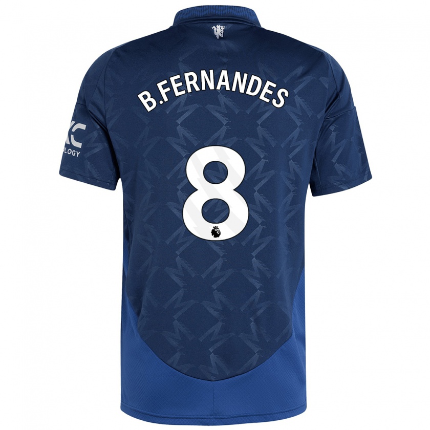 Kandiny Heren Bruno Fernandes #8 Indigo Uitshirt Uittenue 2024/25 T-Shirt