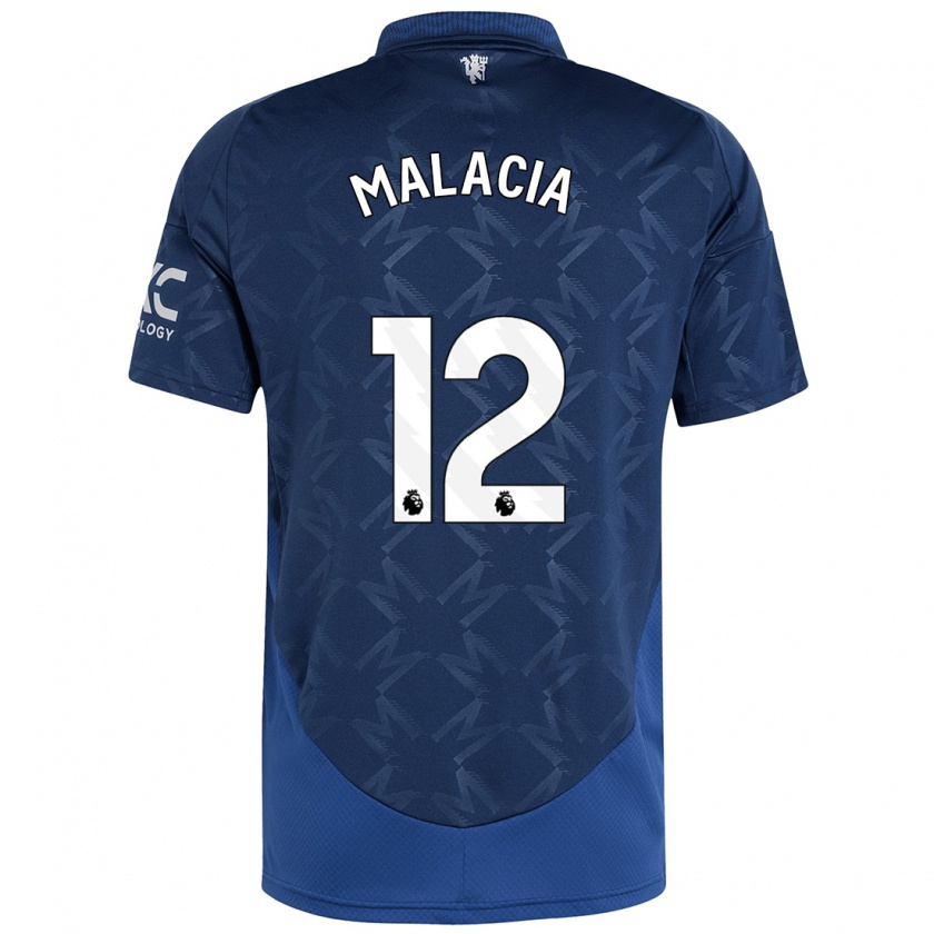 Kandiny Hombre Camiseta Tyrell Malacia #12 Índigo 2ª Equipación 2024/25 La Camisa México