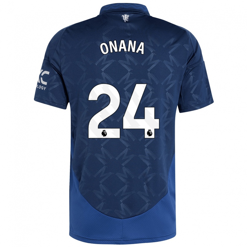 Kandiny Hombre Camiseta André Onana #24 Índigo 2ª Equipación 2024/25 La Camisa México