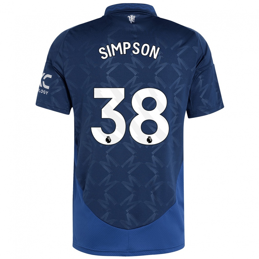 Kandiny Hombre Camiseta Jess Simpson #38 Índigo 2ª Equipación 2024/25 La Camisa México