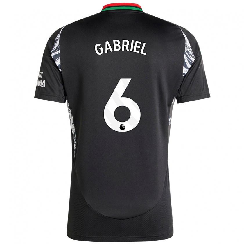 Kandiny Heren Gabriel Magalhães #6 Zwart Uitshirt Uittenue 2024/25 T-Shirt