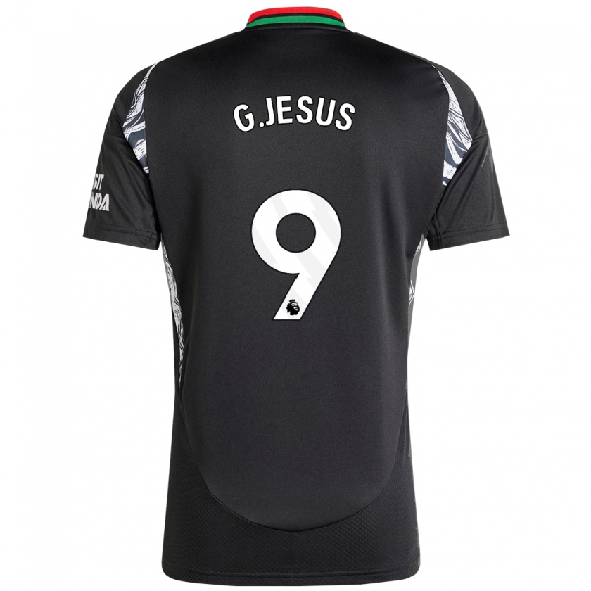 Kandiny Heren Gabriel Jesus #9 Zwart Uitshirt Uittenue 2024/25 T-Shirt