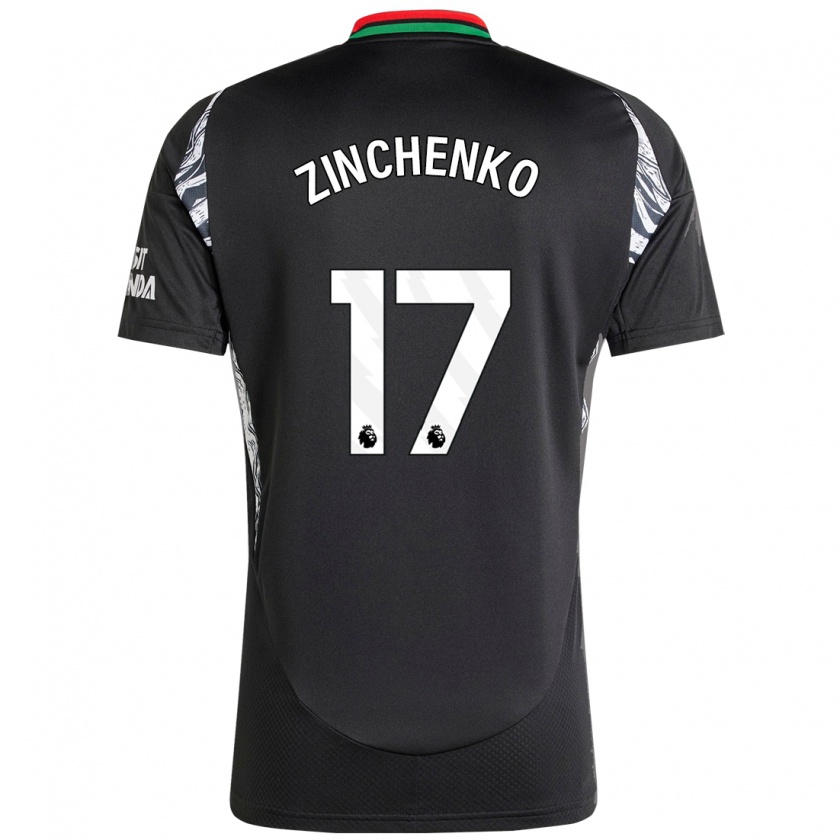 Kandiny Heren Oleksandr Zinchenko #17 Zwart Uitshirt Uittenue 2024/25 T-Shirt