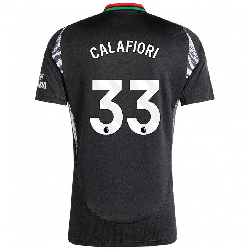 Kandiny Heren Riccardo Calafiori #33 Zwart Uitshirt Uittenue 2024/25 T-Shirt