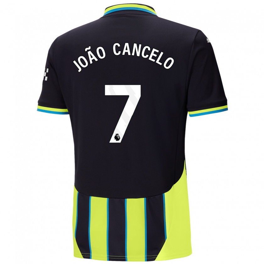 Kandiny Uomo Maglia João Cancelo #7 Blu Giallo Kit Gara Away 2024/25 Maglietta