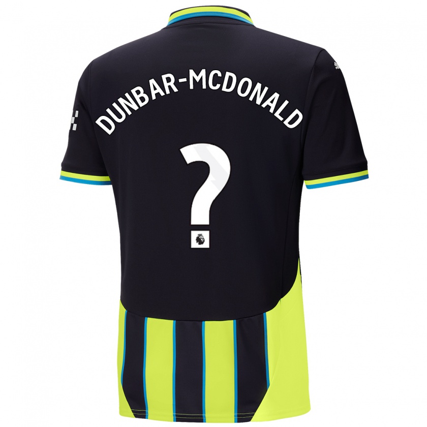 Kandiny Uomo Maglia Christian Dunbar-Mcdonald #0 Blu Giallo Kit Gara Away 2024/25 Maglietta