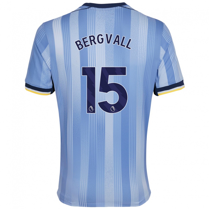 Kandiny Uomo Maglia Lucas Bergvall #15 Azzurro Chiaro Kit Gara Away 2024/25 Maglietta