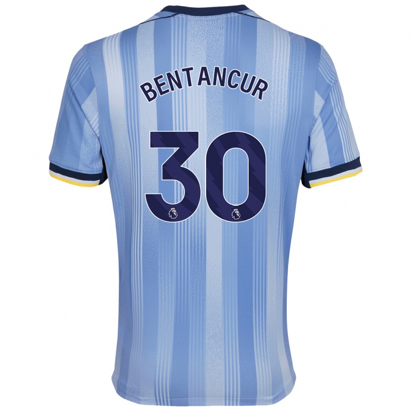 Kandiny Uomo Maglia Rodrigo Bentancur #30 Azzurro Chiaro Kit Gara Away 2024/25 Maglietta