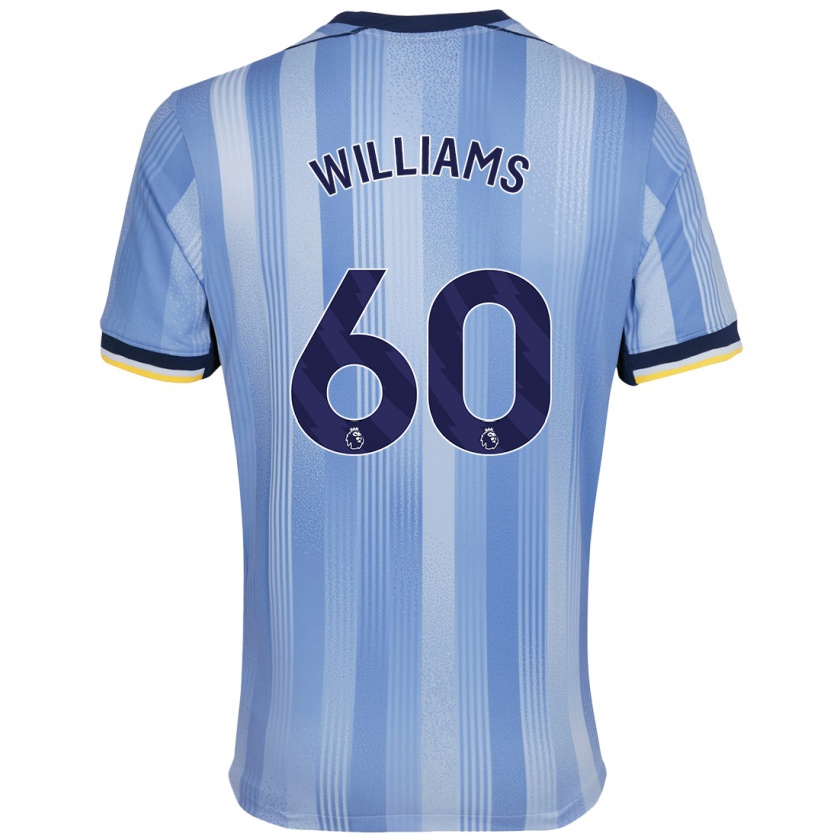 Kandiny Uomo Maglia Jaden Williams #60 Azzurro Chiaro Kit Gara Away 2024/25 Maglietta