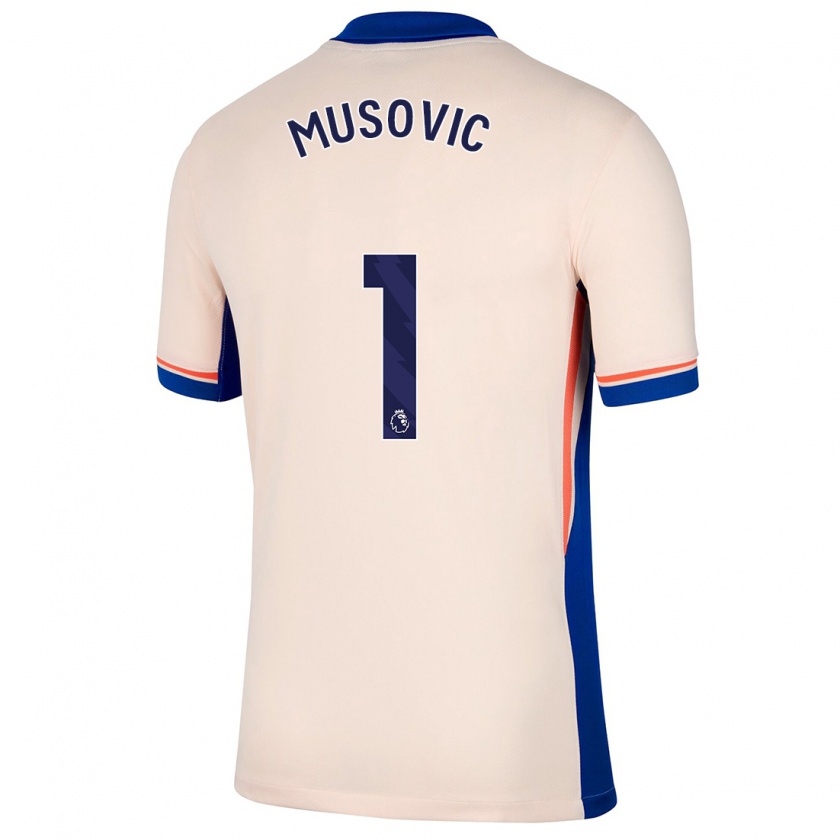 Kandiny Heren Zećira Mušović #1 Lichtbeige Uitshirt Uittenue 2024/25 T-Shirt