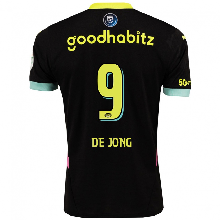 Kandiny Uomo Maglia Luuk De Jong #9 Nero Giallo Kit Gara Away 2024/25 Maglietta