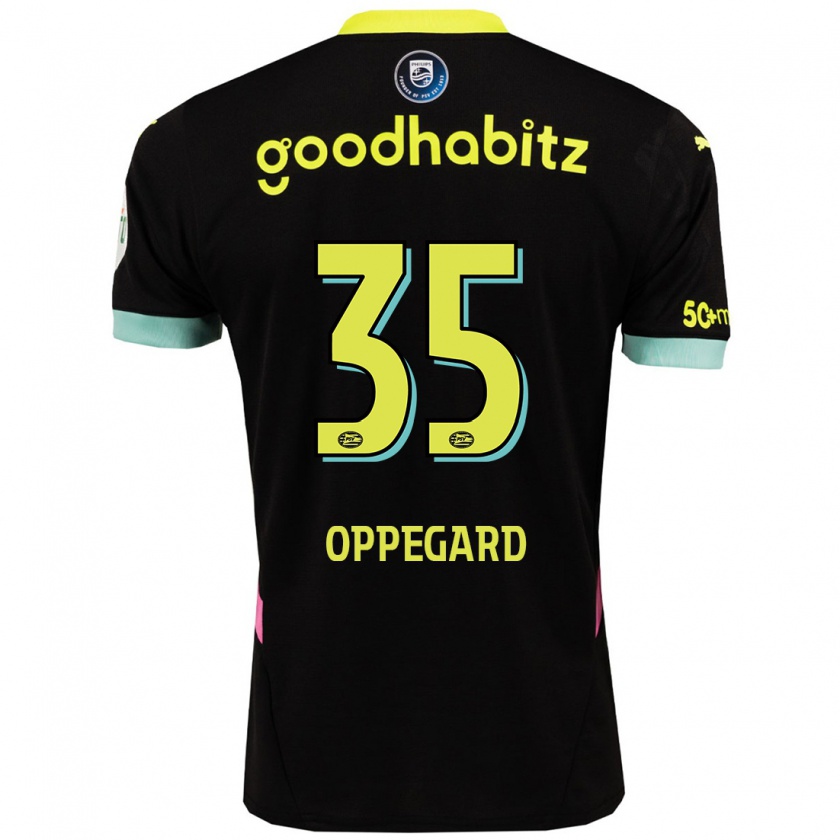 Kandiny Heren Fredrik Oppegård #35 Zwart Geel Uitshirt Uittenue 2024/25 T-Shirt