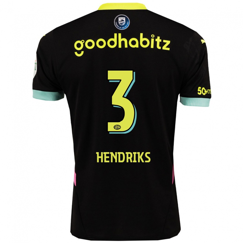 Kandiny Heren Gwyneth Hendriks #3 Zwart Geel Uitshirt Uittenue 2024/25 T-Shirt