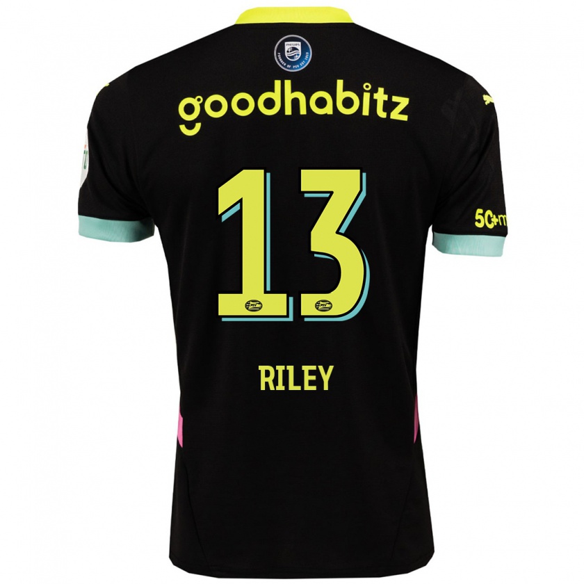 Kandiny Hombre Camiseta Indiah-Paige Riley #13 Negro Amarillo 2ª Equipación 2024/25 La Camisa