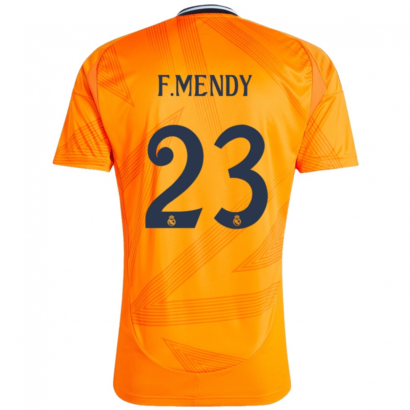 Kandiny Uomo Maglia Ferland Mendy #23 Arancione Kit Gara Away 2024/25 Maglietta