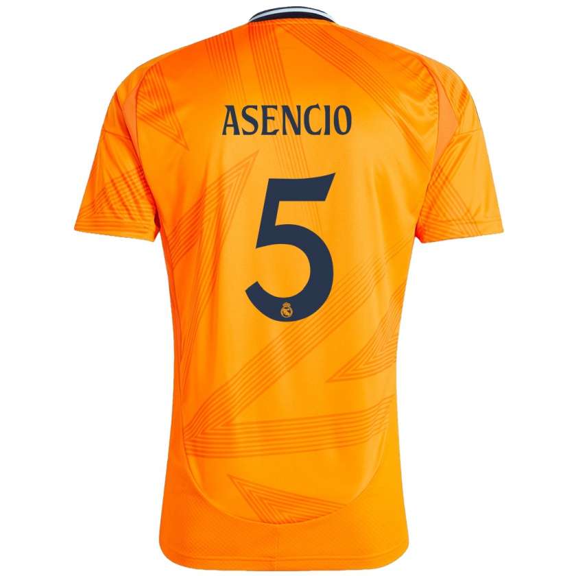 Kandiny Uomo Maglia Raúl Asencio #5 Arancione Kit Gara Away 2024/25 Maglietta