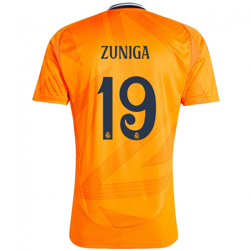 Kandiny Uomo Maglia Loren Zúñiga #19 Arancione Kit Gara Away 2024/25 Maglietta